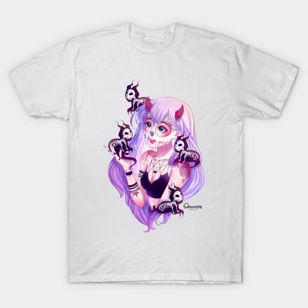 Ayla Cat Necromancer T-Shirt by OmamoriStudio